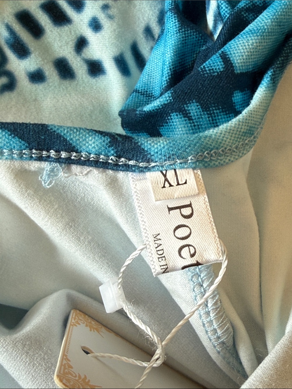 NWT POETSKY Blue Tie-Dye Spaghetti Strap Maxi Dress X-Large Flowy Pockets - Picture 15 of 15